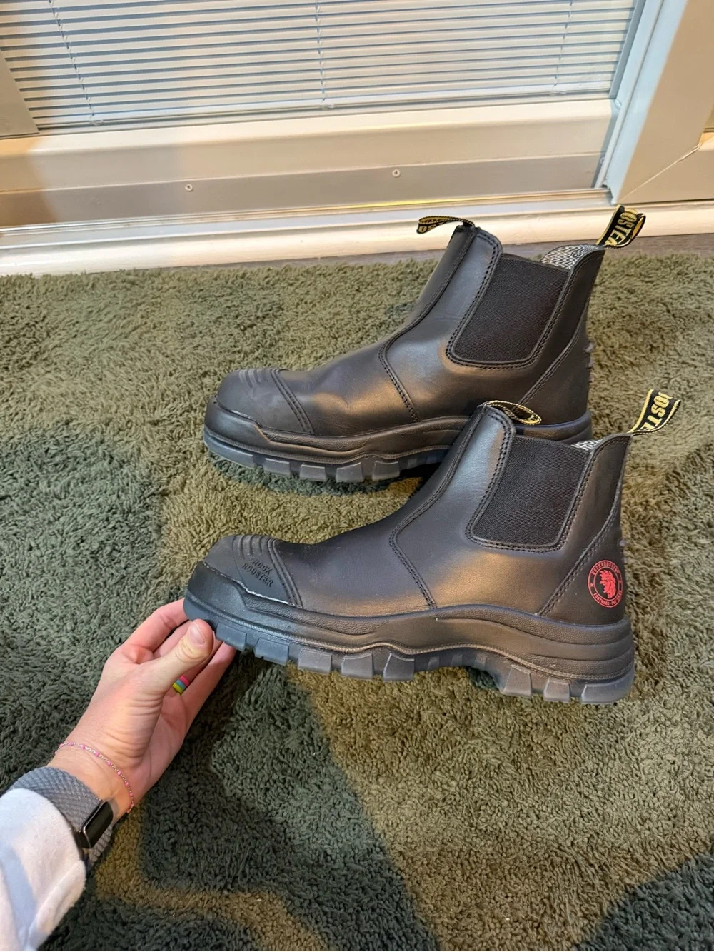 Men’s Black Leather Boots -Size 9
